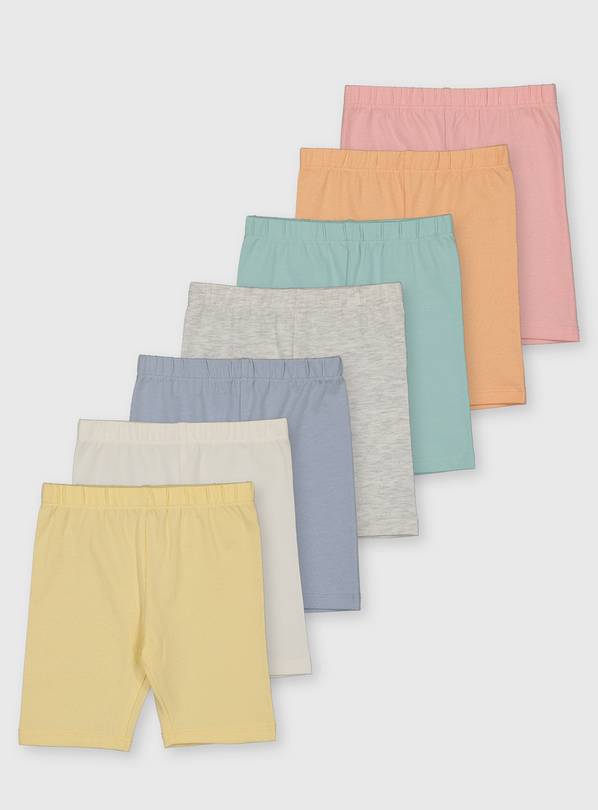 Pastel Cycling Shorts 7 Pack - 1.5-2 years